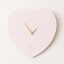 Wooden Pink & Gold Detailed Heart Shaped Wall Clock - 40cm x 40cm