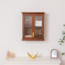 Wooden Reeded Glass Wall Cabinet