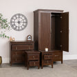 Wooden Reeded Wardrobe, 3 Drawer Chest of Drawers and Pair of 2 Drawer Bedside Tables - Georgian Range