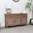 Solid Wood 3 Drawer Sideboard - Hessian Range