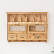 Wooden Wall Mounted Cupboard with hooks
