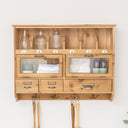 Wooden Wall Mounted Cupboard with hooks