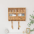 Wooden Wall Mounted Cupboard with hooks