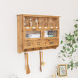 Wooden Wall Mounted Cupboard with hooks