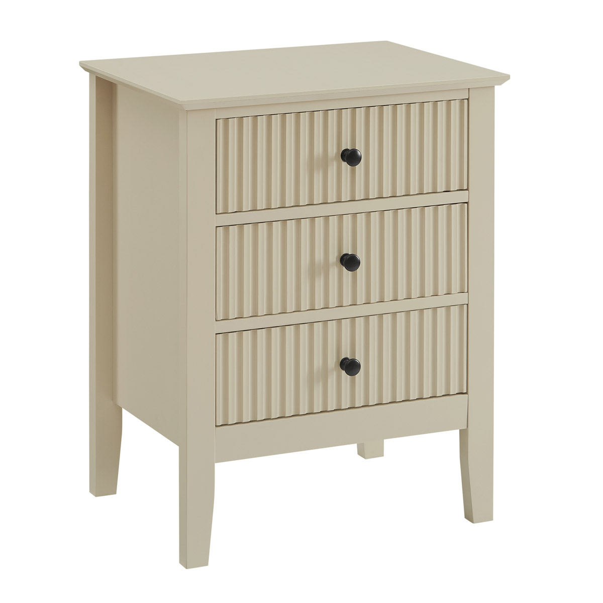 3 Drawer Bedside Table - Hales Taupe Range