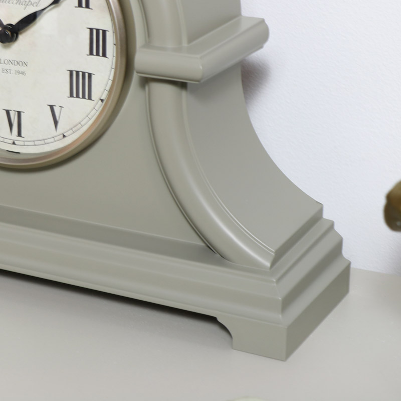 Arched Grey Mantel Clock