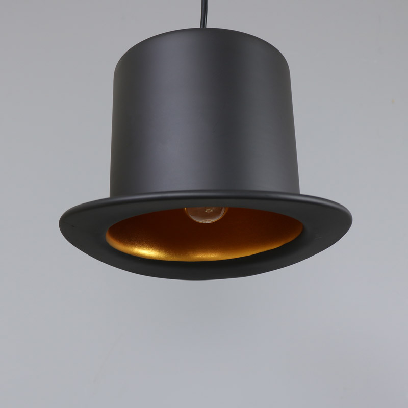 Black Top Hat Pendant Light