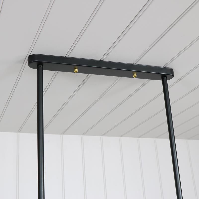 Black Metal Double Ceiling Light