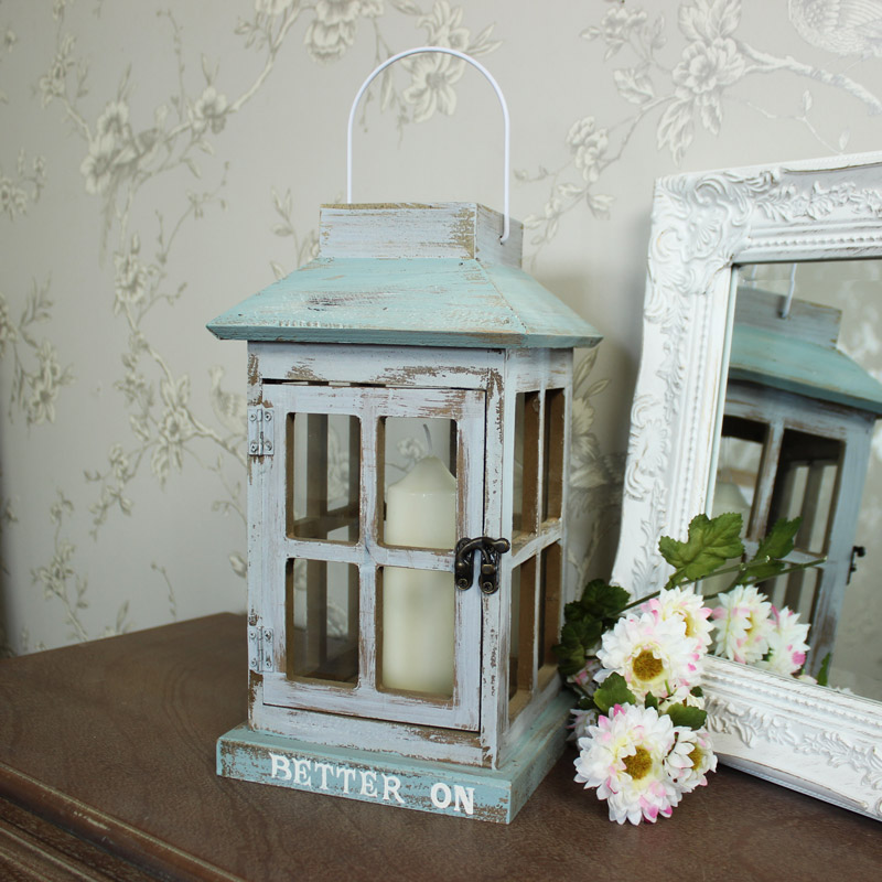 Wooden Vintage Hanging Candle Lantern