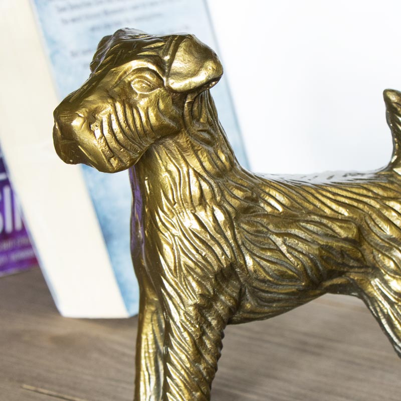 Brass Colour Metal Decorative Dog Ornament 