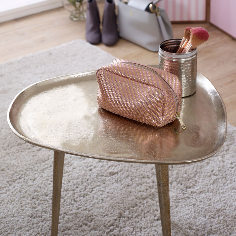 Brass Metal Tripod Side Table