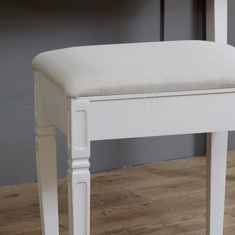 Cream Padded Bedroom Stool - Lyon Range