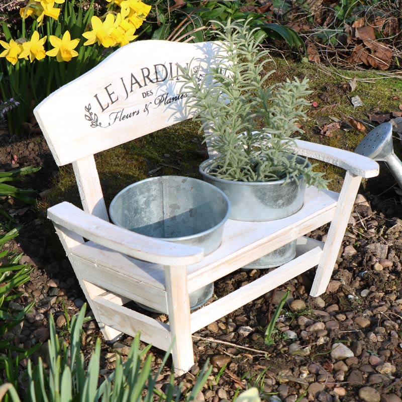 Decorative Garden Bench Plant Stand