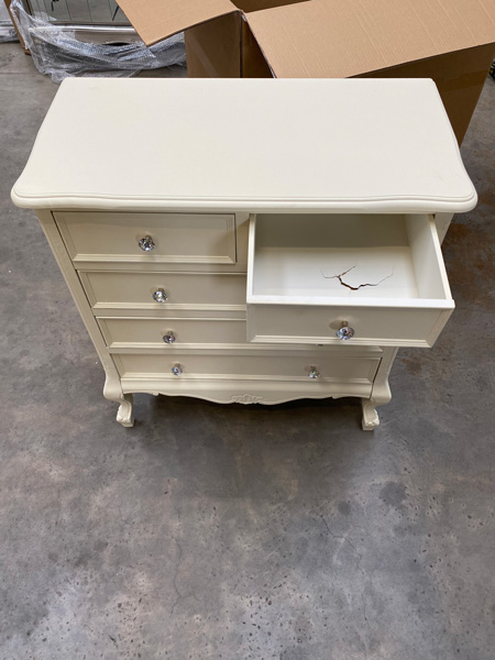 Five Drawer Chest of Drawers - Elise Cream Range DAMAGED SECOND 6901 