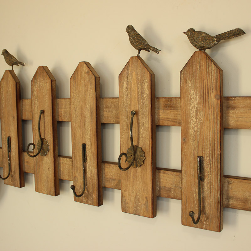 Extra Long Garden Fence Style Wall Coat Hook Rack