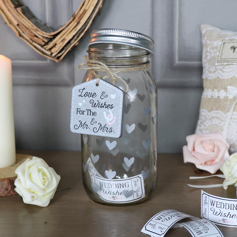 Glass Wedding Wish Jar