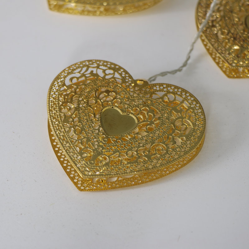 Gold Bohemian Heart Fairy Lights