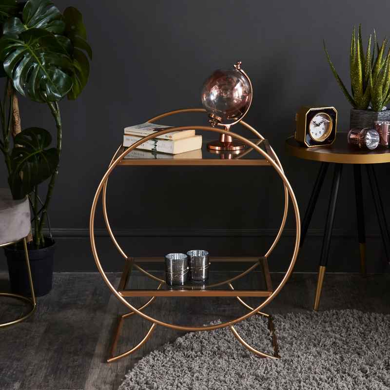 Gold Circle Shelving Unit/Side Table