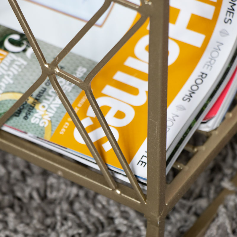 Gold Metal Magazine Rack