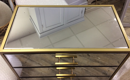 Gold Mirrored Chest of Drawers - Venus Range DAMAGED SECOND ITEM 8168