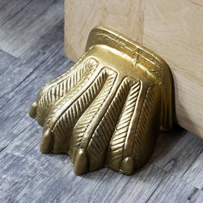 Golden Lion Paw Door Stop