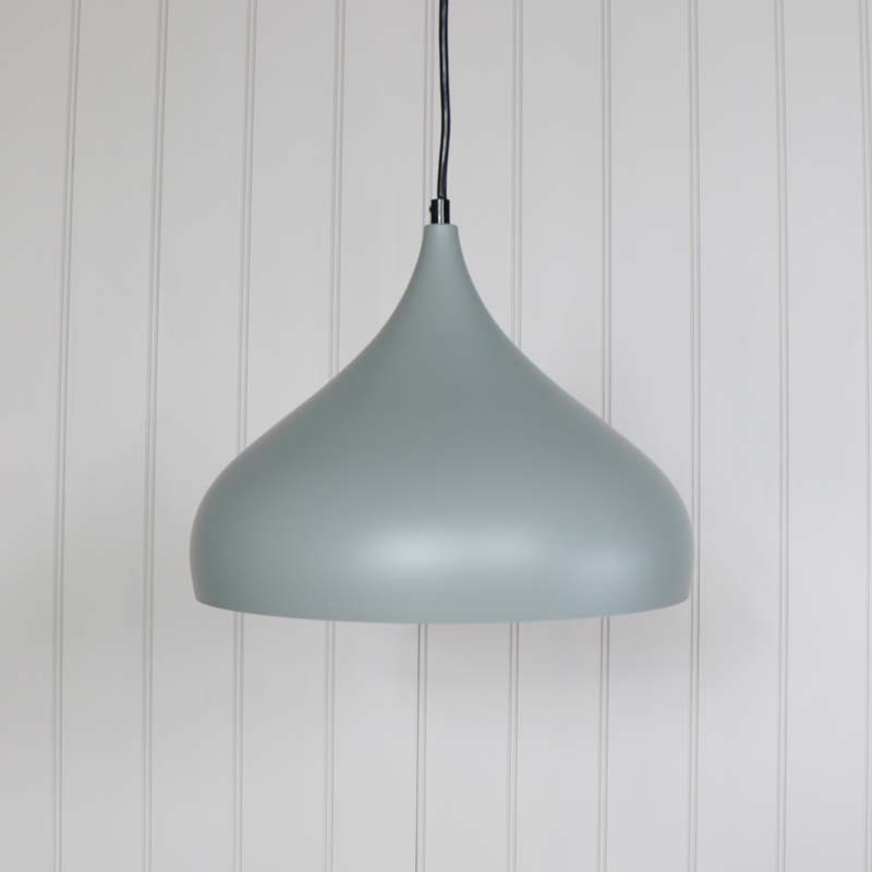 Grey Metal Dome Pendant Ceiling Light Fitting