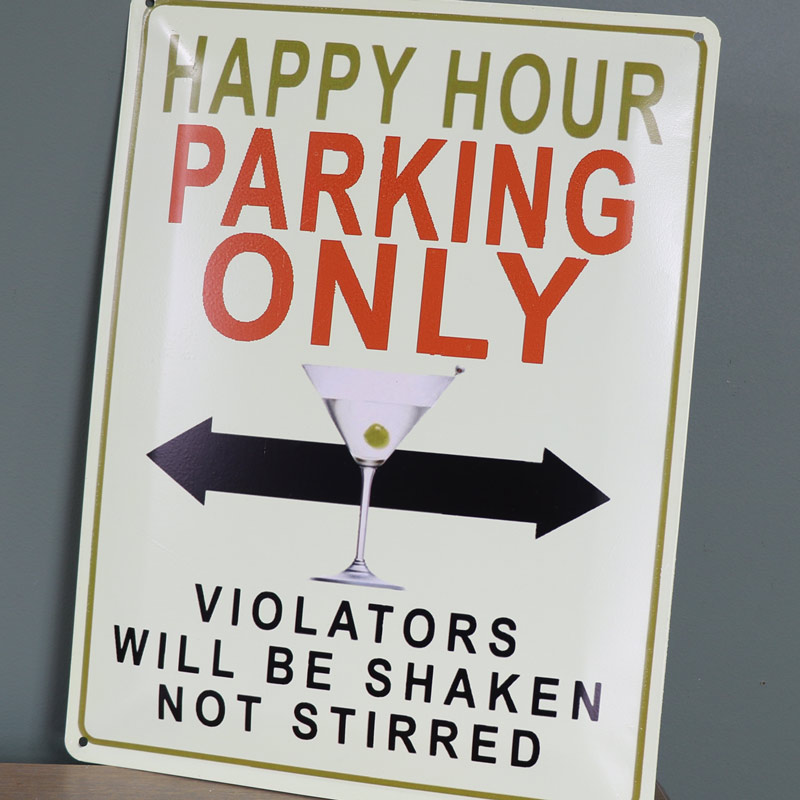 'Happy Hour' Metal Wall Plaque