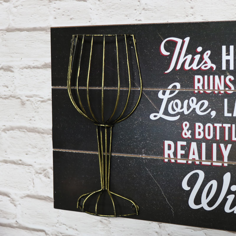 Humorous Wine Quote Black Wall Plaque Cork Holder