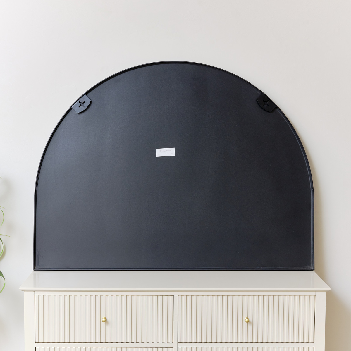 Large Black Arched Wall Mirror 90cm x 120cm