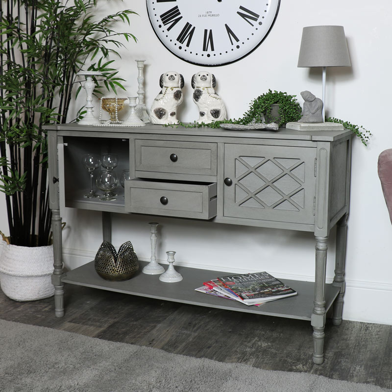 Large Grey Sideboard Storage Unit - Venice Range DAMAGED SECOND 3132