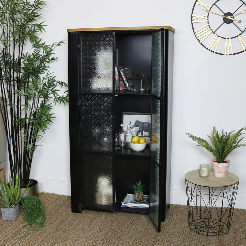 Large Industrial Glass Fronted Cabinet 