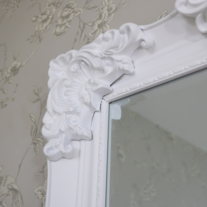 Large Ornate White Wall/Floor Mirror 70cm x 130cm