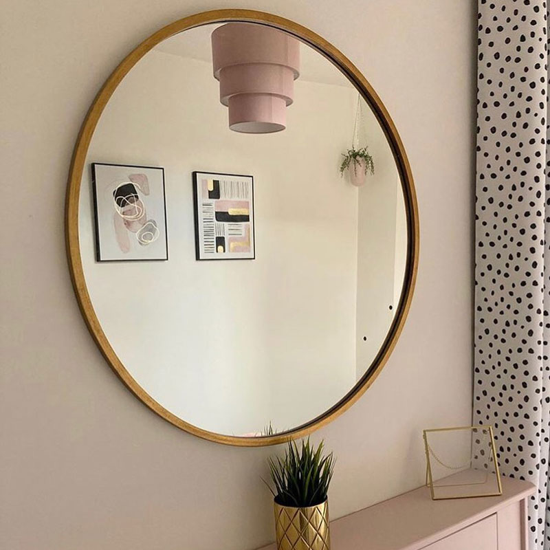 Large Round Gold Framed Wall Mirror 80cm X 80cm MM28669 04 