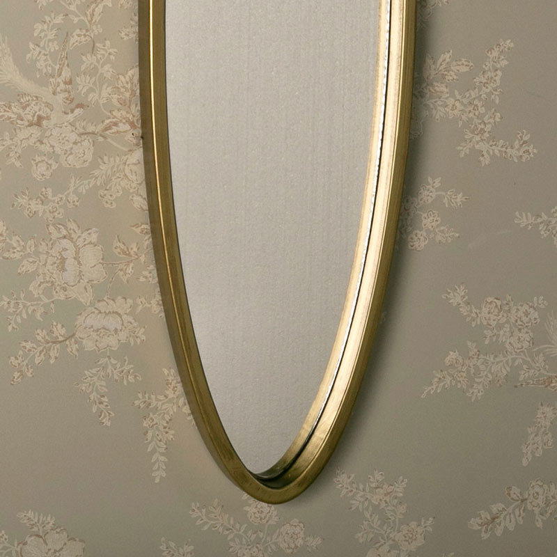 Long Gold Oval Wall Mirror 25cm x 90cm