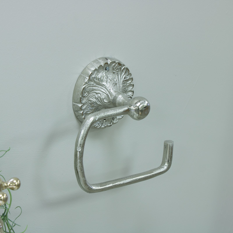 Luxe Silver Toilet Roll Holder