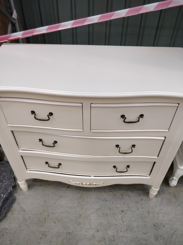 Ornate Cream 4 Drawer Chest of Drawers - Adelise Range EX-SHOWROOM ITEM 0058