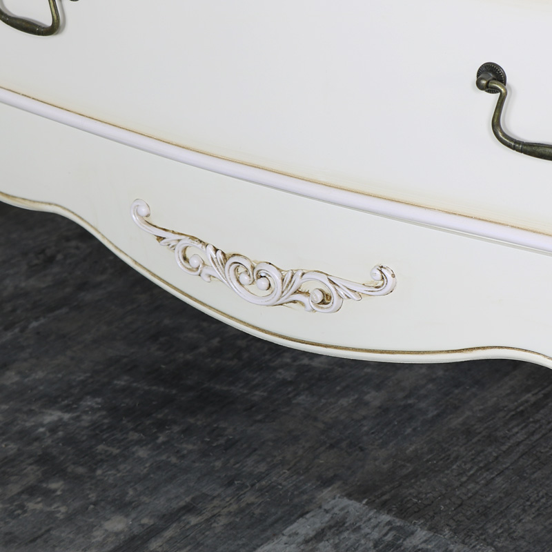 Ornate Cream 4 Drawer Chest of Drawers - Adelise Range EX-SHOWROOM ITEM 0037