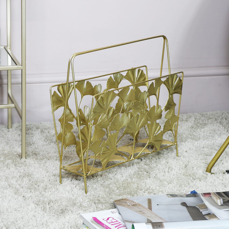 Ornate Gold Magazine Rack