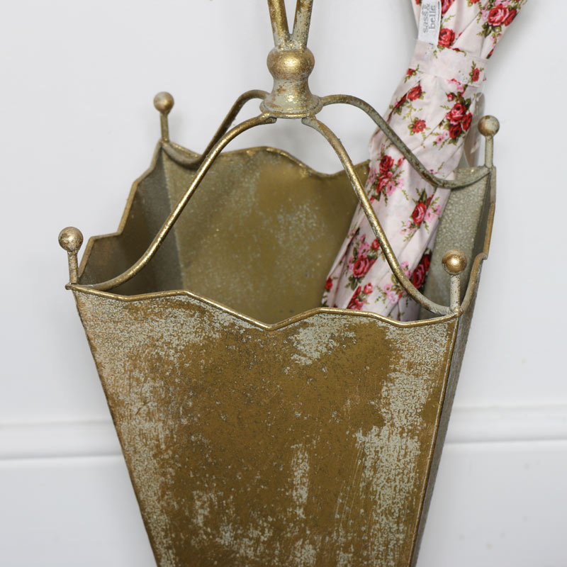 Ornate Gold Metal Umbrella Holder