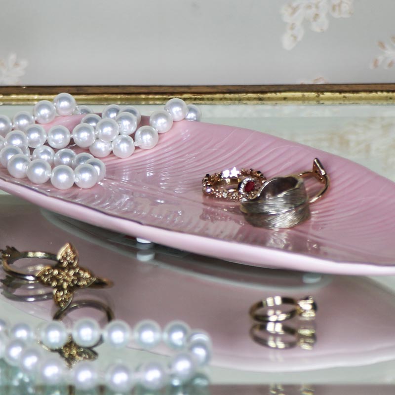 Pink Feather Trinket Dish