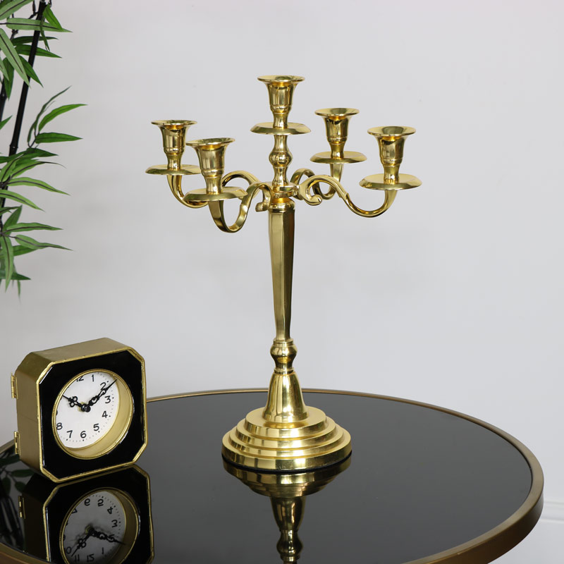 Polished Gold Candelabra