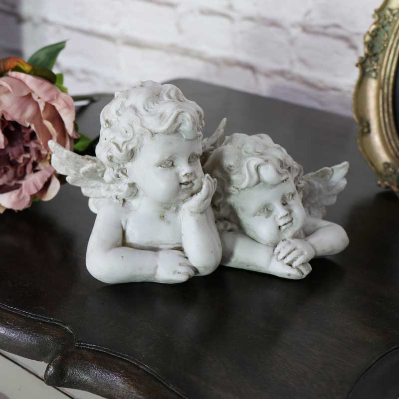 Pretty Cherub Twins Ornament 