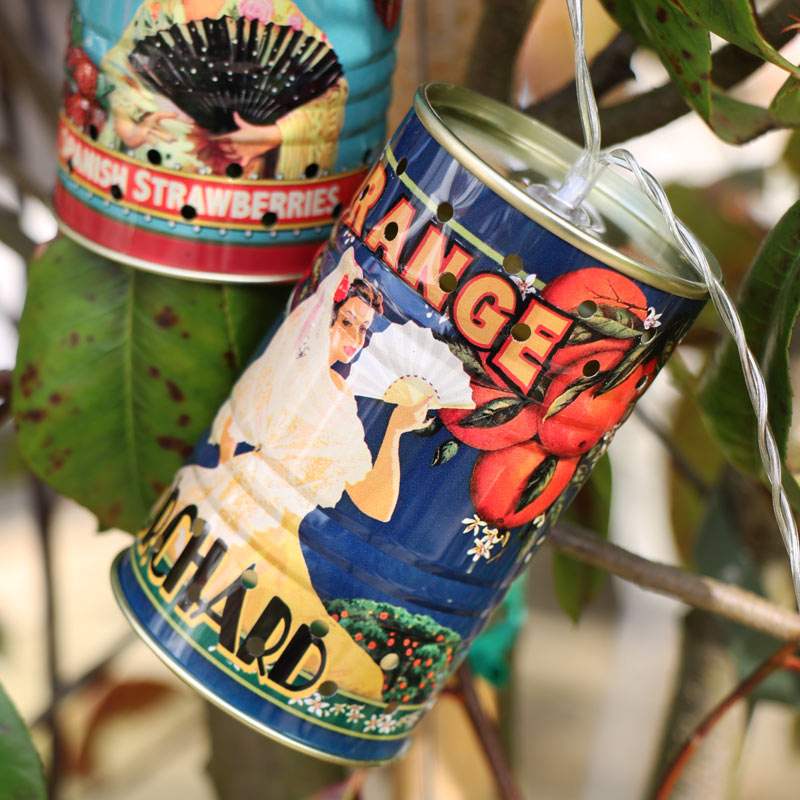 Retro Summer Fruit Tin Can String Fairy Lights