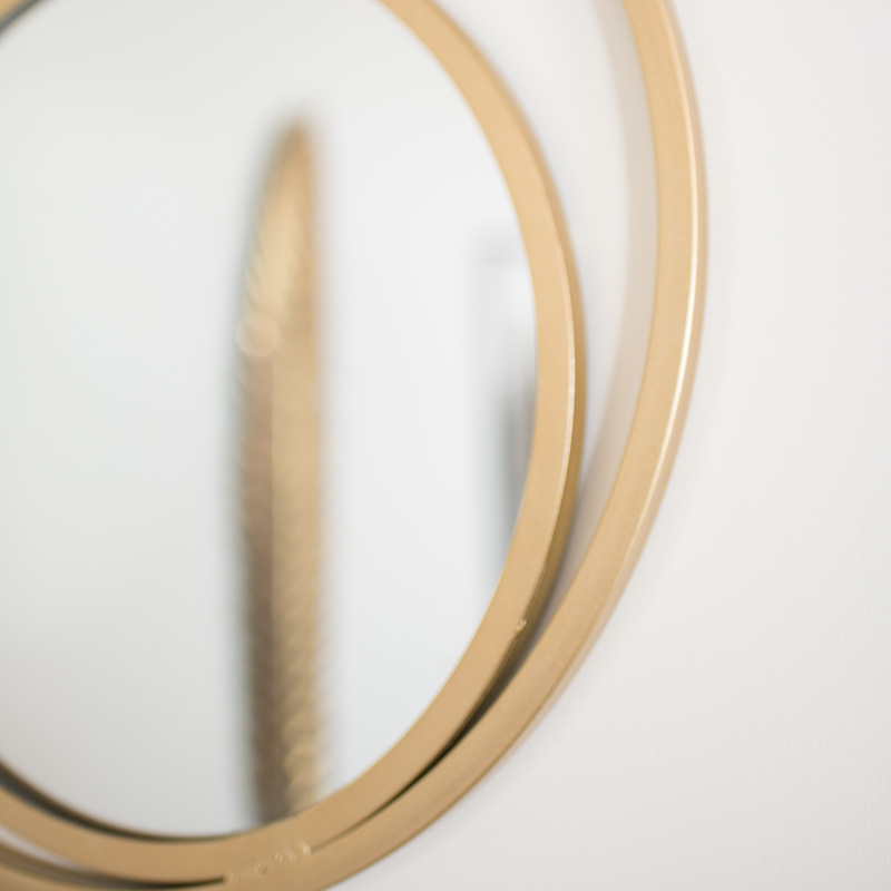 Round Gold Double Frame Mirror 48cm x 48cm