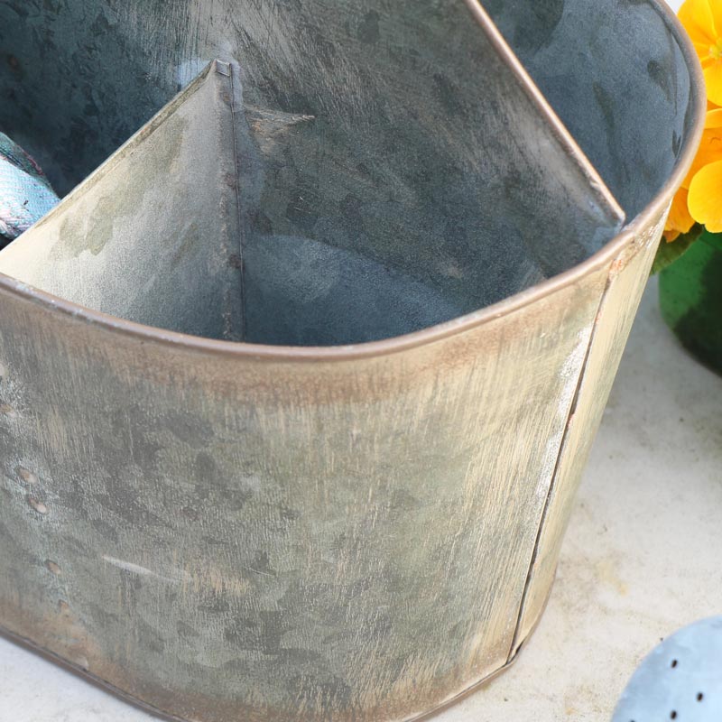 Rustic Grey Metal Garden Carrier