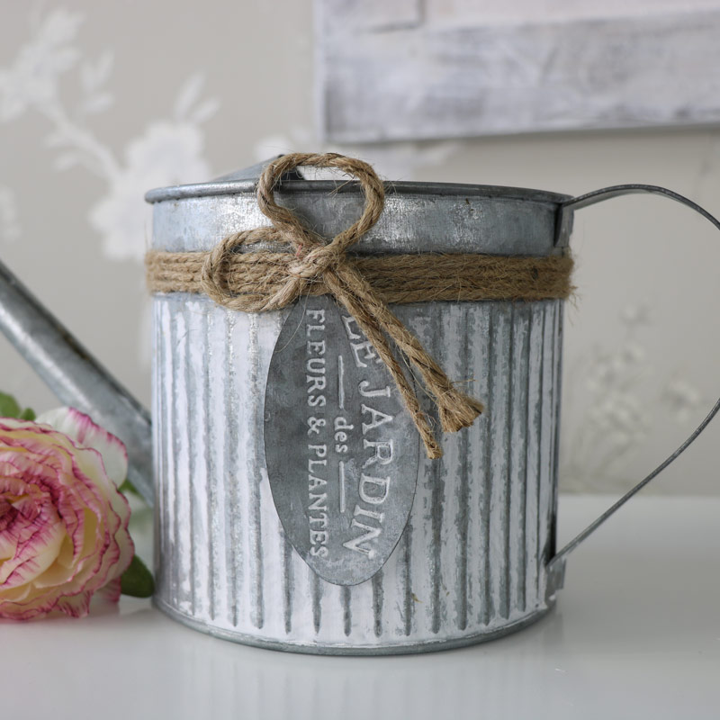 Rustic Metal Watering Can Planter