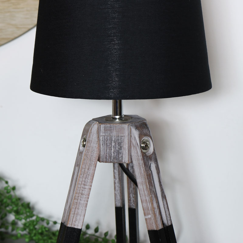 Rustic Tripod Style Table Lamp