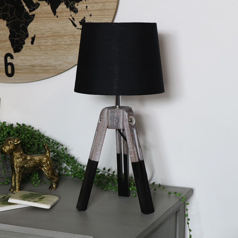 Rustic Tripod Style Table Lamp