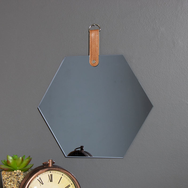 Set of 3 Frameless Hexagon Wall Mirrors