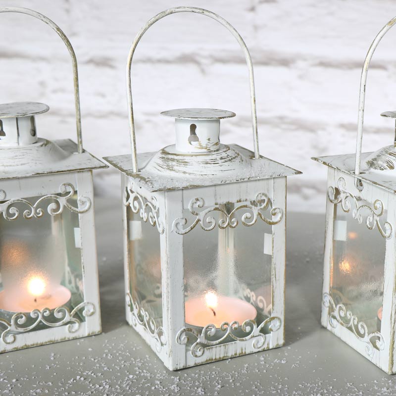 Set of 3 Pretty Tealight Lanterns 